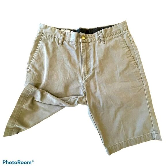 Volcom Gray Classic Chino Flat Front Shorts - 30 - Picture 1 of 7